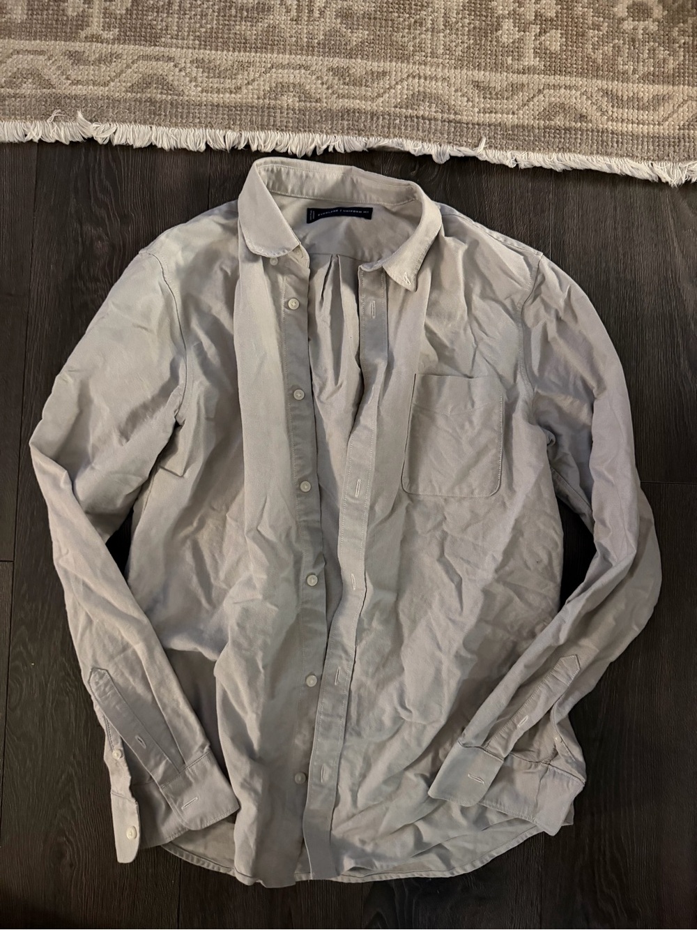 Everlane Uniform Classic Men's Oxford Button-Down Shirt - Light Gray medium tall